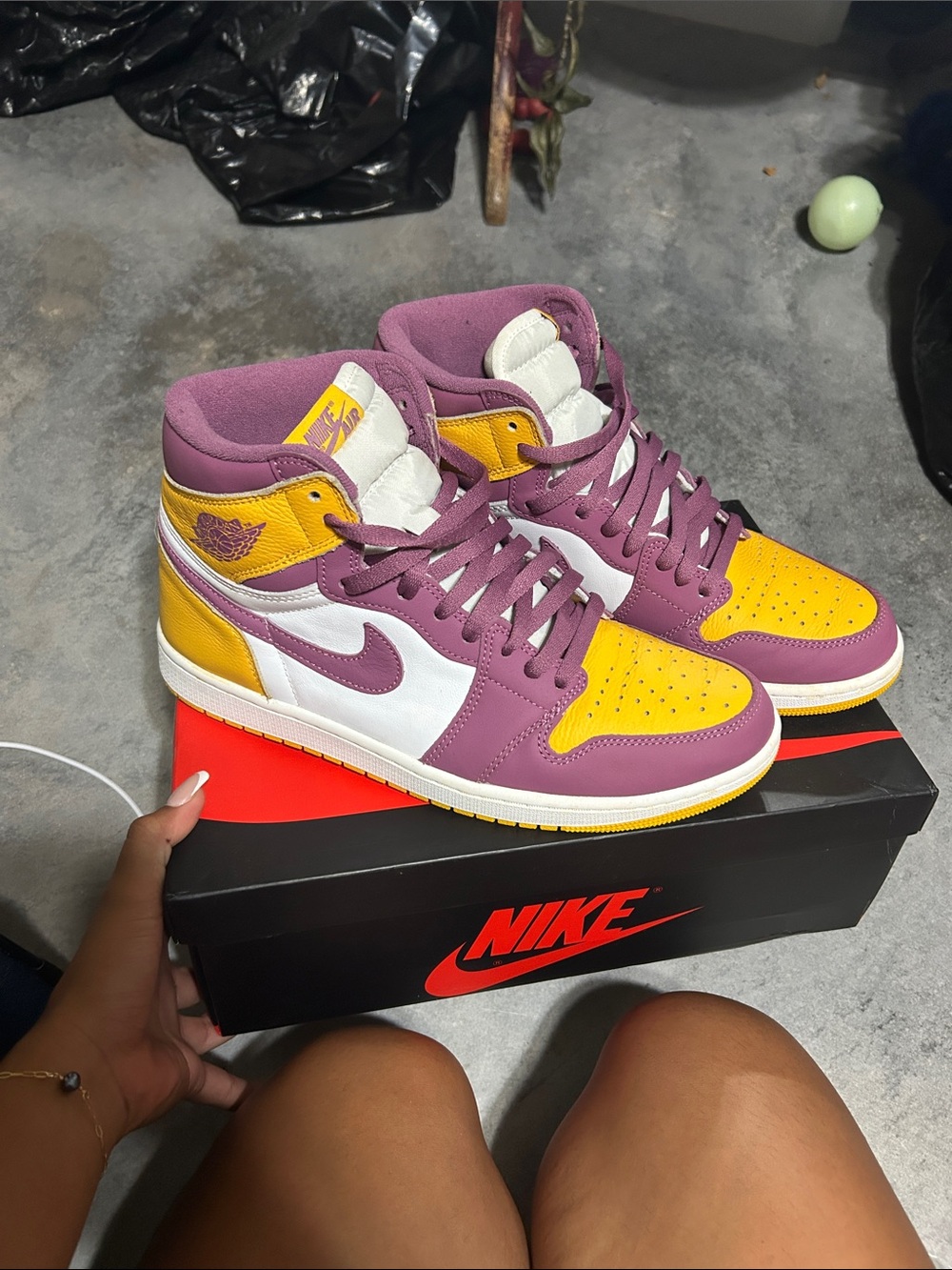 Nike Air Jordan 1 Highs- Purple/Yellow/White